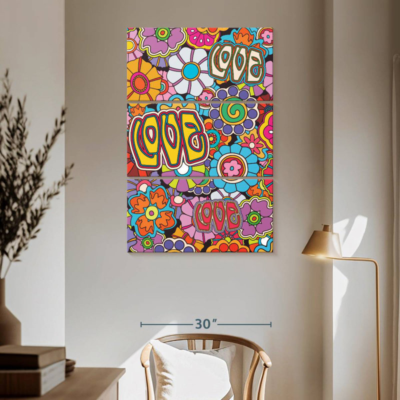 Harnek, amour floral psychédélique, H 65 po x l 42 po