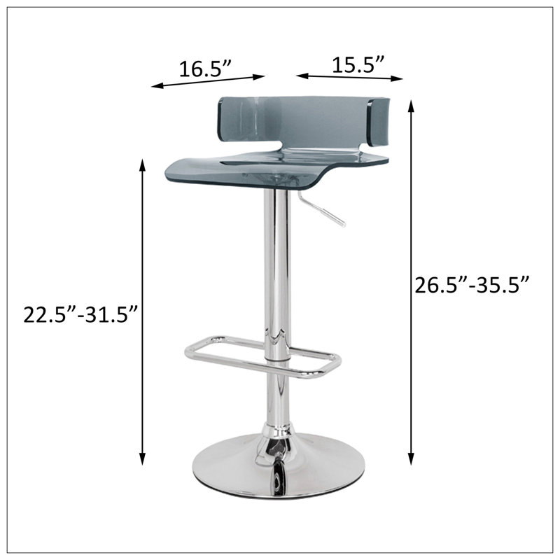 Tabouret pivotant gris et chrome