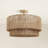 Luminous Lace Flush Mount – Jute Fibers & Natural Large Drum 1-Light Semi Flush Mount Handwoven Adjustable Ceiling Light for Bedroom or Living Room in Modern, Boho, and Transitional Style-123294140