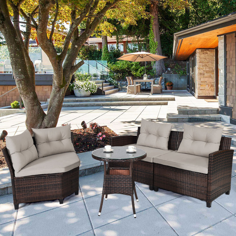Slaveyka 4 - Person Patio Conversation Set with Cushions