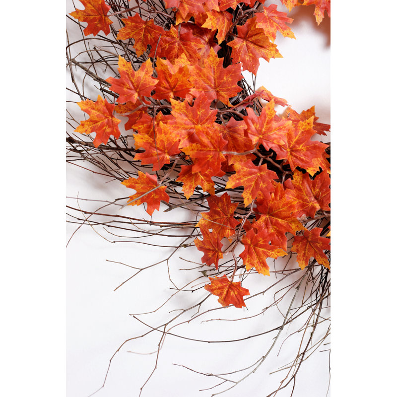 Handcrafted Faux Maple Silk 24'' Wreath