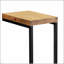 Élégante table de collation industrielle avec base en métal foncé et finition muscade, parfaite pour les espaces de vie modernes.-1872181740