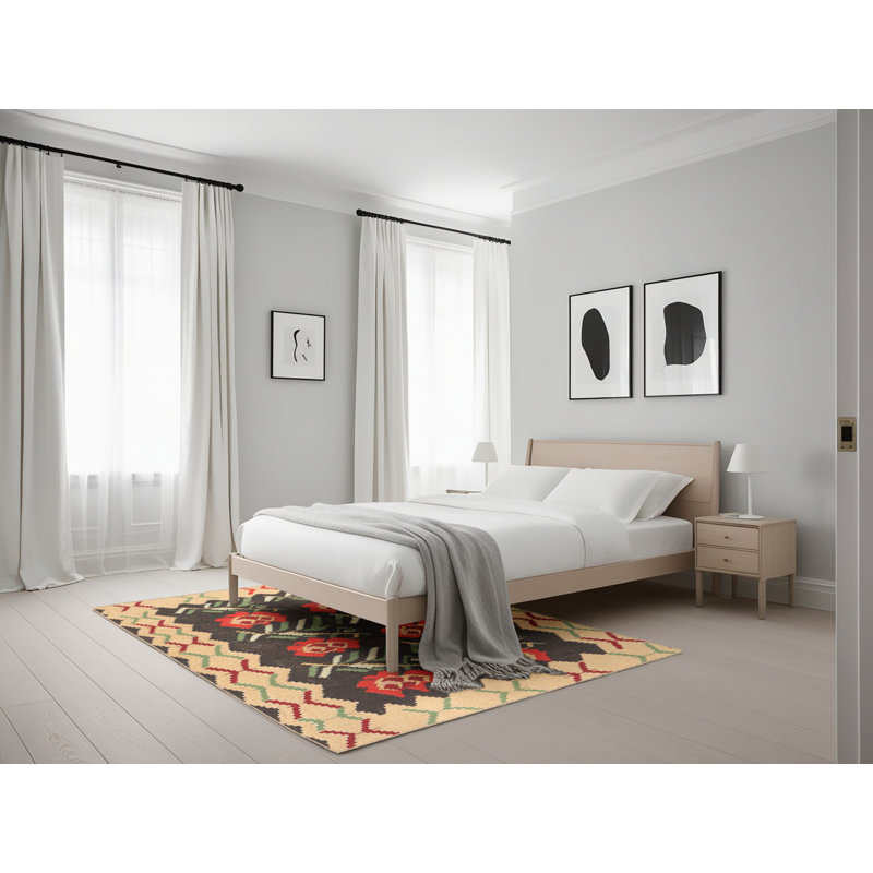 Tapis rouge / beige Veana, Rectangle 5 pi x 7 pi