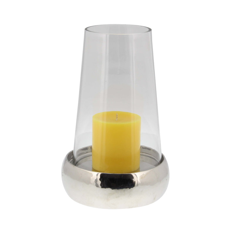 Acier inoxydable et verre ouragan, H 9 po x l 6 po x P 6 po