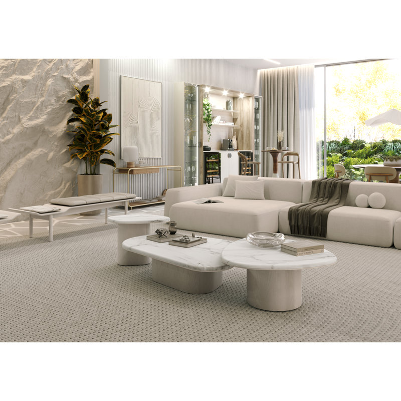 Jade 3-pc Coffee Table Set with Calacata Marble