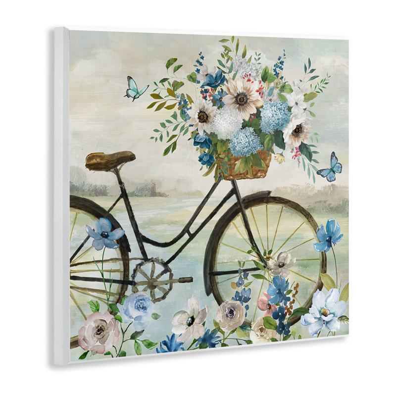 Art floral sur bois et papillons par Nan