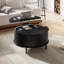 Table basse ronde à plateau relevable avec panneaux à rayures verticales, centre de rangement dissimulé multifonctionnel pour le salon, assemblage facile, noir-448704108-448704110