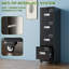 Classeur en métal avec 4 tiroirs et serrure, classeur de bureau personnel avec porte-cartes pour format A4 lettre / légal, l 14,96 po x P 17,72 po x H 54,13 po, assemblage requis-1428612702