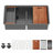 Double Bowl (50/50) Undermount Kitchen Sink- 36"x19"x10" Gunmetal Black 16 Gauge with Two 10" Deep Basin