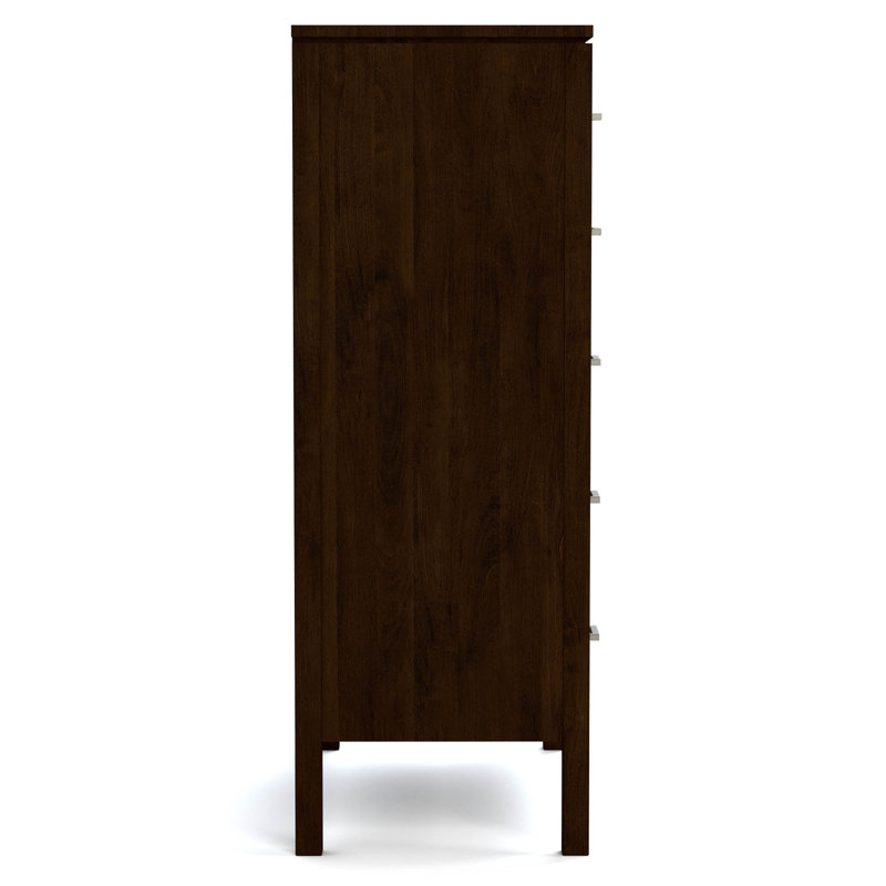 Origins 5 - Drawer Solid Wood Dresser, Nickel