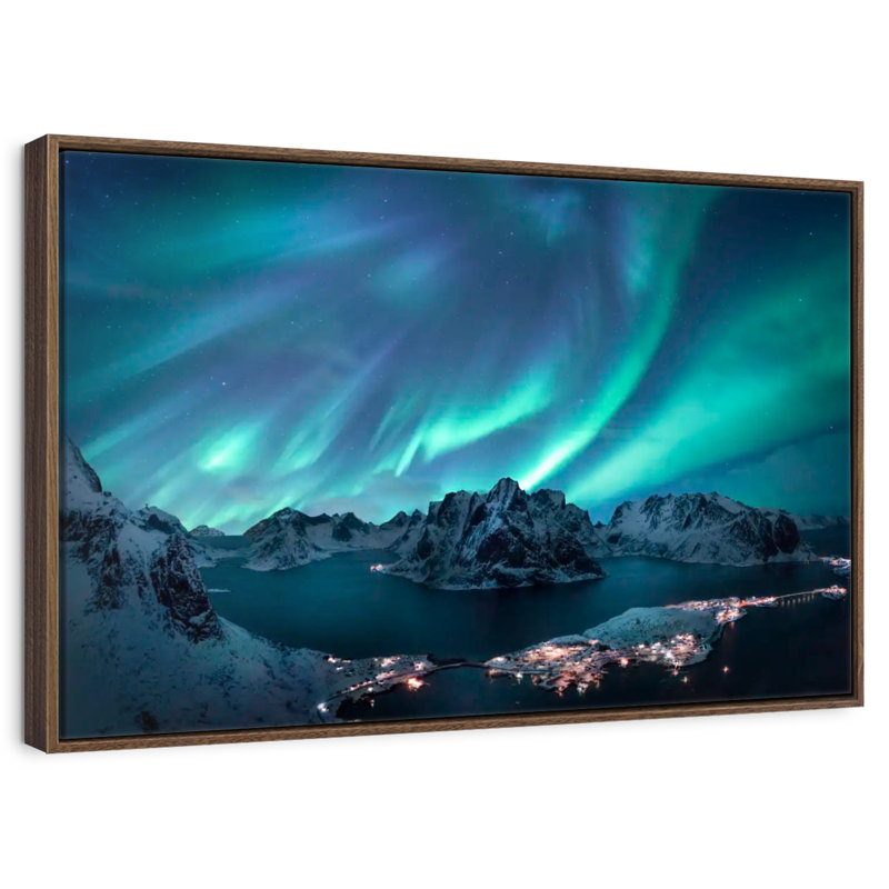 Aurora Display, 46" X 31", Floating Frame Walnut