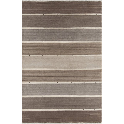 Elantra Patterned Knotted Wool Brown/Gray Area Rug