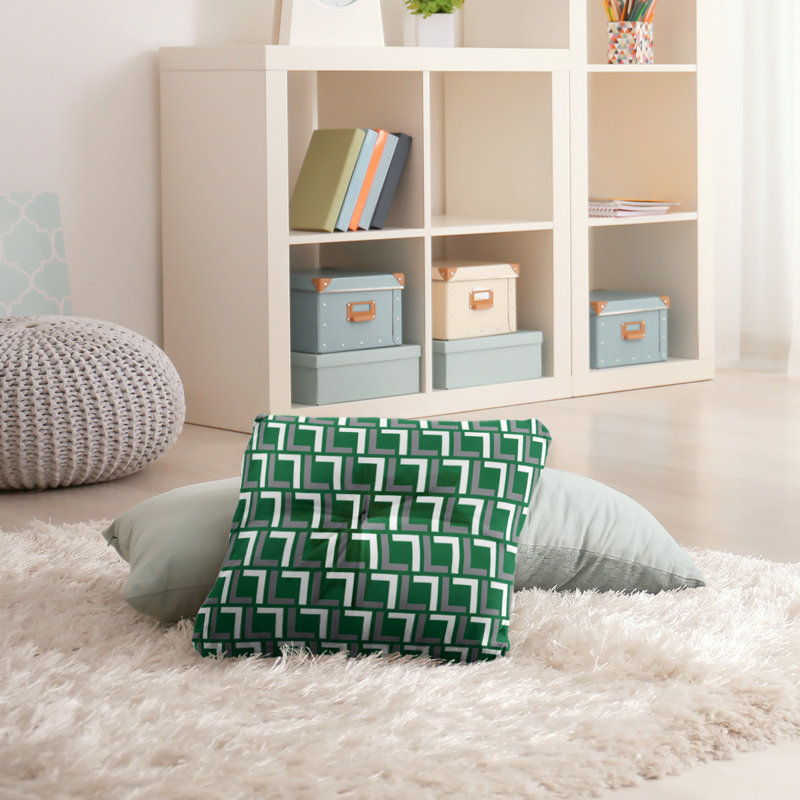Housse et insert de coussin carré de luxe Philadelphia Football, Vert / argent / blanc, 30'' x 30''