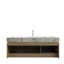 48" Bathroom Vanity with Sink, Floating Plywood Bathroom Storage Cabinet with Drawer and 2 Doors, Light Grey Sintered Stone Countertop with Basin, Pre-assembled,  White Oak Woodgrain Colour