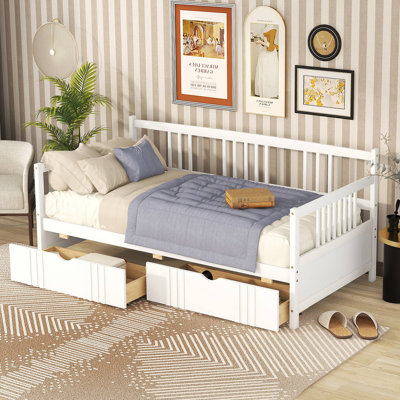 Daybed Wood Bed With Two Drawers
