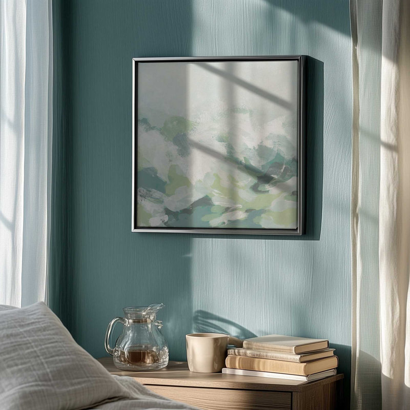 Verdant Rolling Waves I Canvas Print in a Frame, 16.75" H x 16.75" W, Polished Chrome