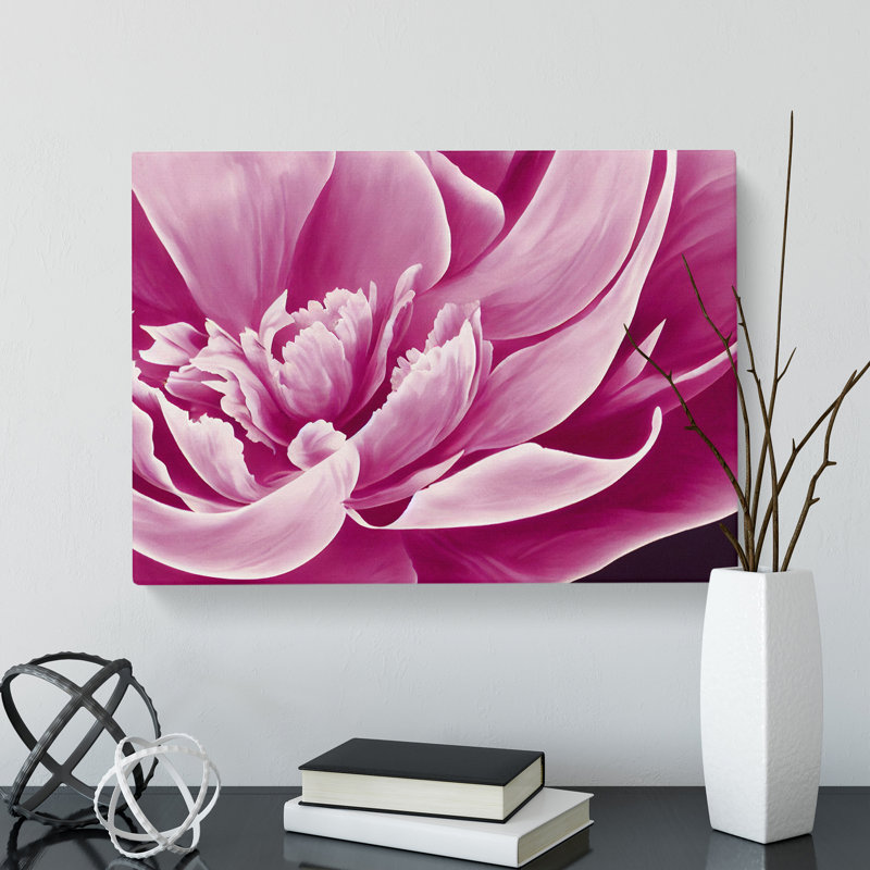 Awesome Peony Flower - Wrapped Canvas Print, 35cm H x 50cm W x 3cm D