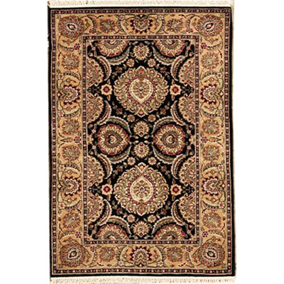 Tapis noir et doré de haute qualité noué à la main