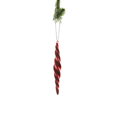 Ornement en forme de spirale suspendue rouge (paquet de 6)