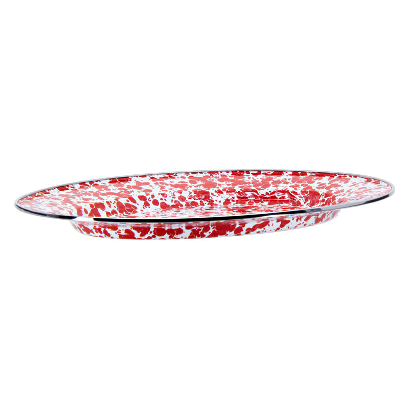 Golden Rabbit Red Swirl Platter