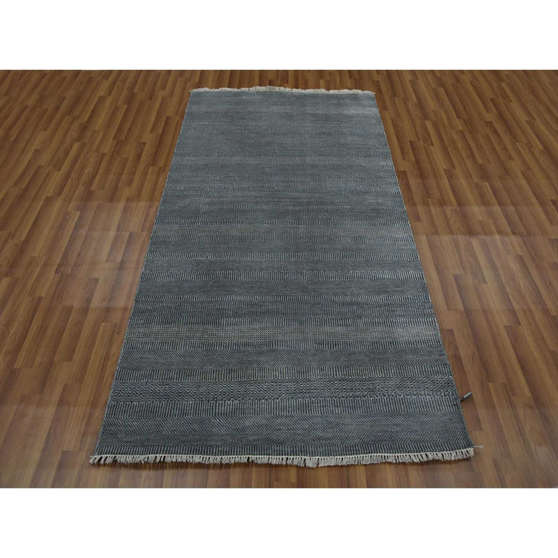 Tapis unique gris noué à la main nouvel âge 3 pi 10 po x 7 pi Vivyan