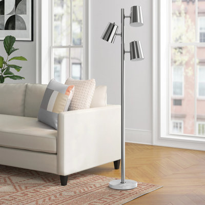 Crevan 62" Modern Metal And Marble Tree Floor Lamp For Living Room/Bedroom