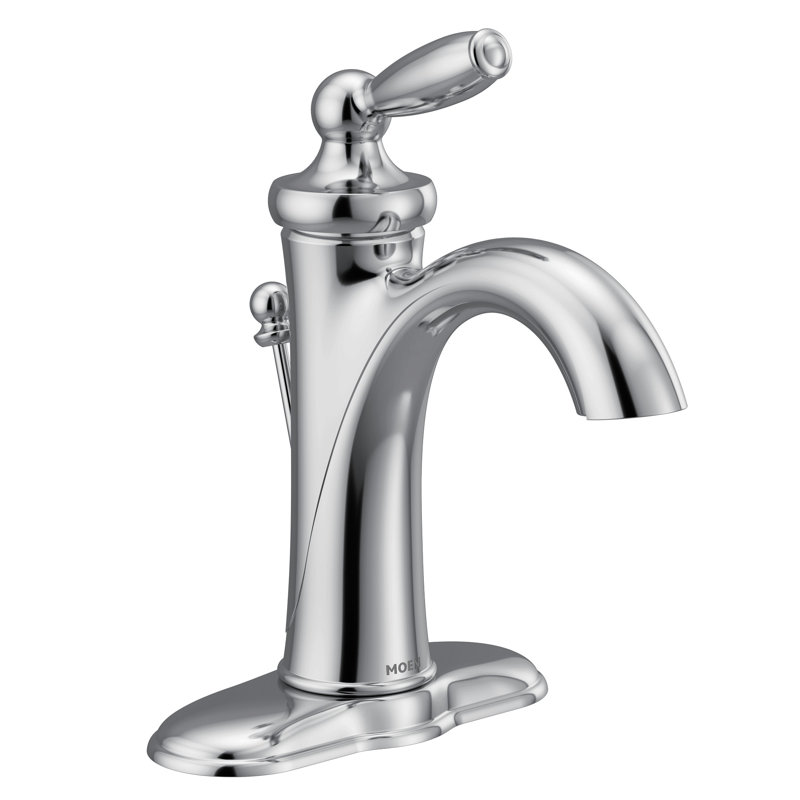 Moen Brantford Single Hole Bathroom Faucet with Drain Assembly, Chrome