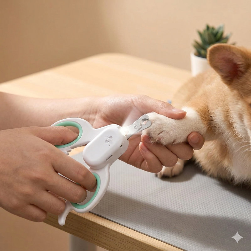 Pet Nail Clipper With LED & UV Light, Ultra-Bright LED Illuminates Quick To Prevent Overcutting, Sharp Angled Blade, For Dogs, Cats, Rabbits & Small Animals