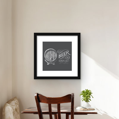 Old Beer Sign - Rustic Typo & Symbols Framed Print Decor