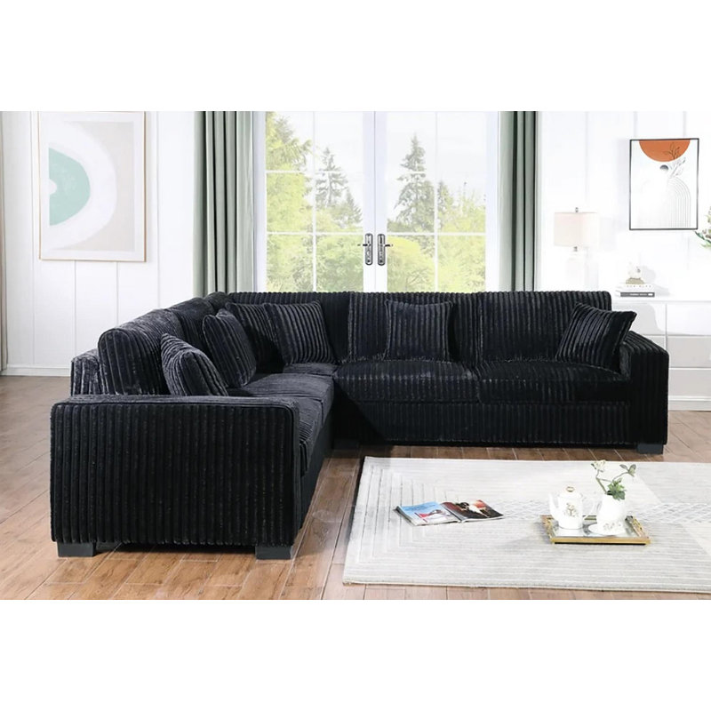 Canapé modulaire Rachel, Noir, noir, noir, noir