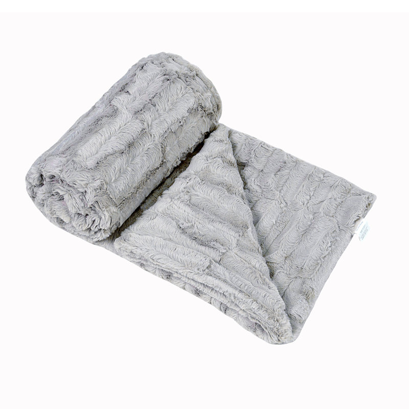 Knitted Throw Blanket, Grey