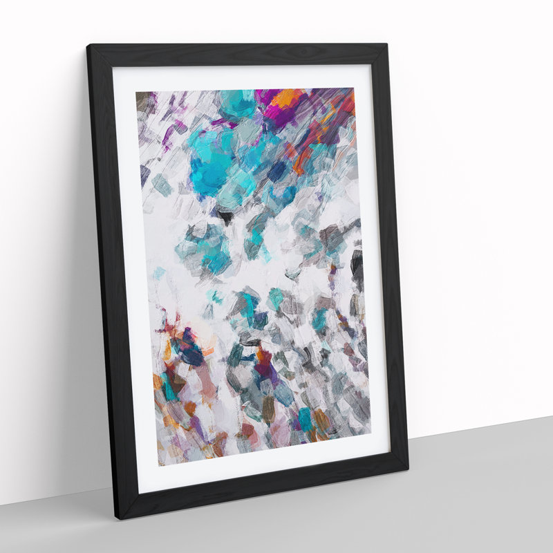 Future Code Abstract - Single Picture Frame Painting, 64cm H x 46cm W x 2cm D, Black