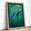 Whale in Motion Coastal - Framed Print-958863298-958863321