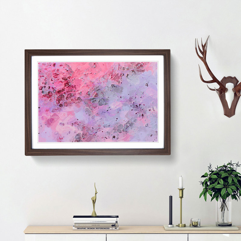 A New Dawn in Abstract - Picture Frame Painting Print, Walnut Framed, 27cm H x 36cm W x 2cm D