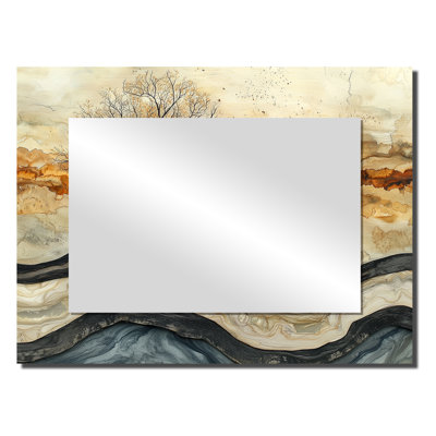 Abstract Winter Trees On Crystal Wood River - Tree Of Life Mirror Wall Decor - Printed On Metal