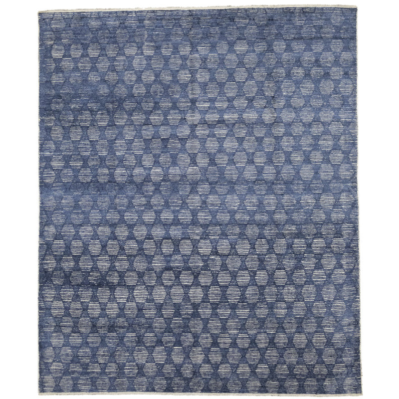 Tapis bleu moderne 8 x 10