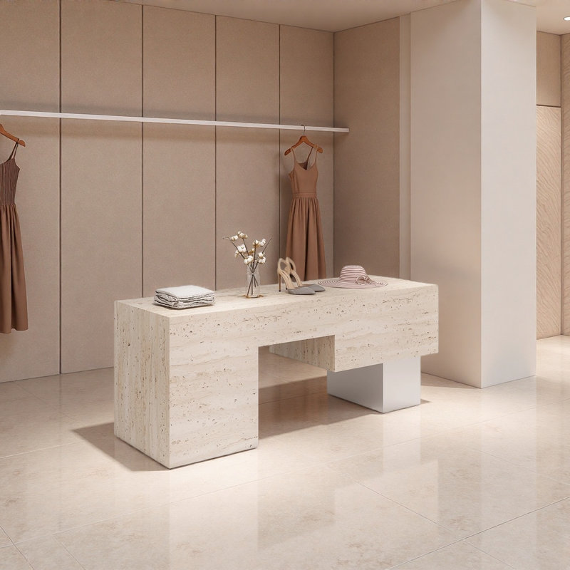 Présentoir de magasin de mode, H 27,56 po x l 55,12 po x P 23,62 po
