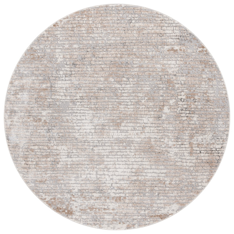 Tapis gris / gris foncé Hanna 115, Rond 6 pi 7 po 