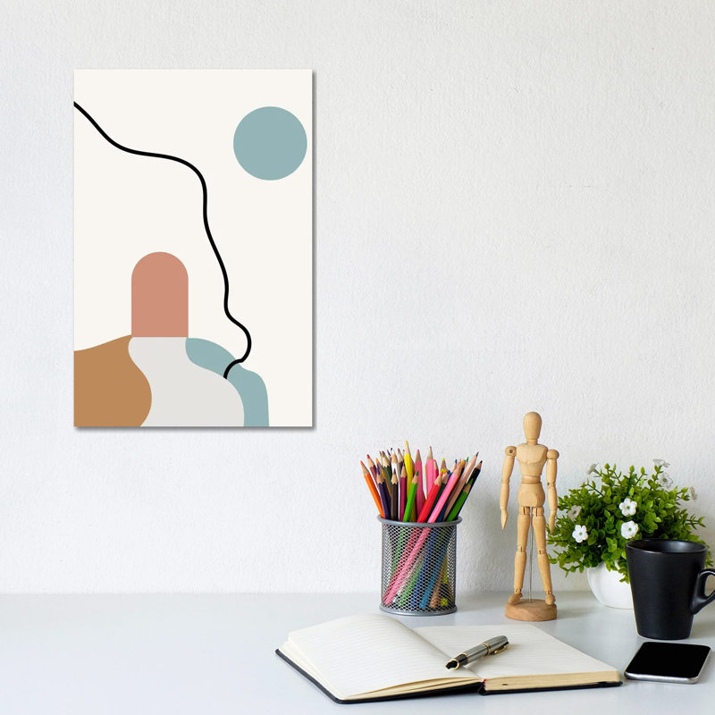 "Boho Terracota Road" par Mambo art studio-impression, H 12 po x l 8 po x 0,75 po, Toile tendue, Pas de tapis