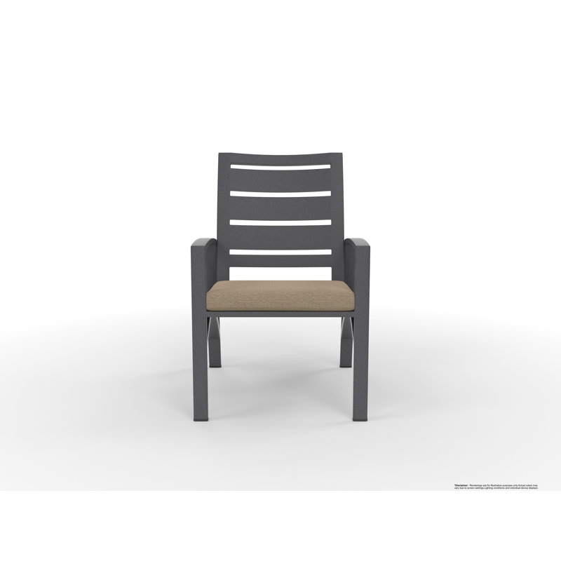 Arc Outdoor Dining Armchair, Graphite, Mainstreet Latte