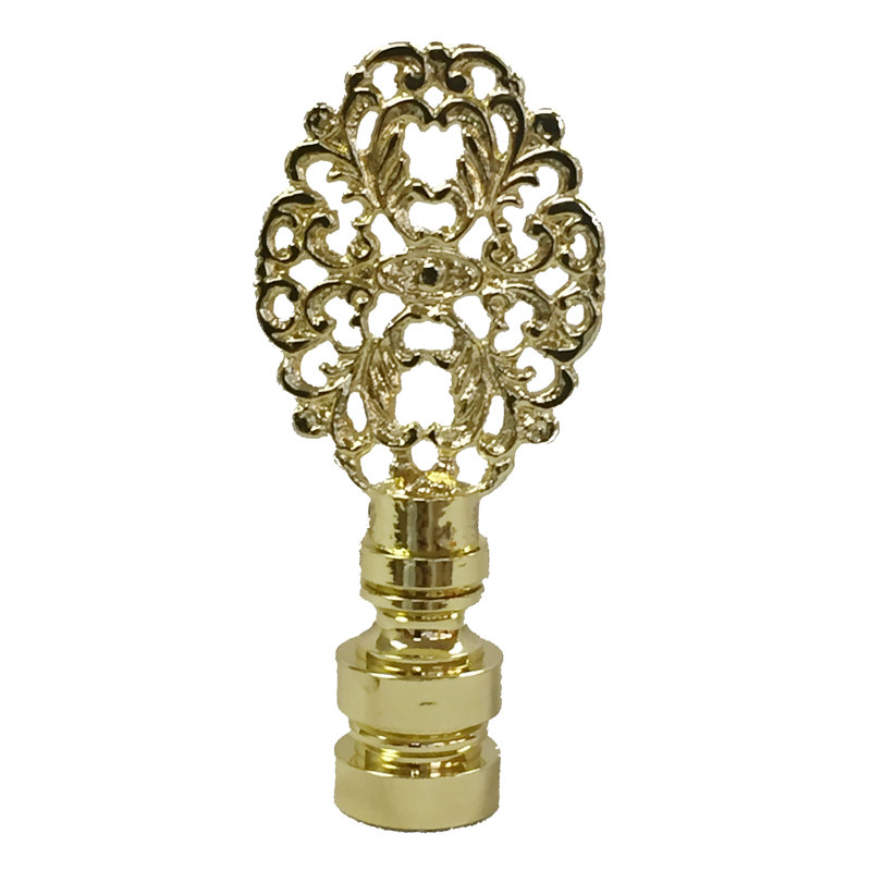Faîteau de lampe ovale filigree, Laiton poli
