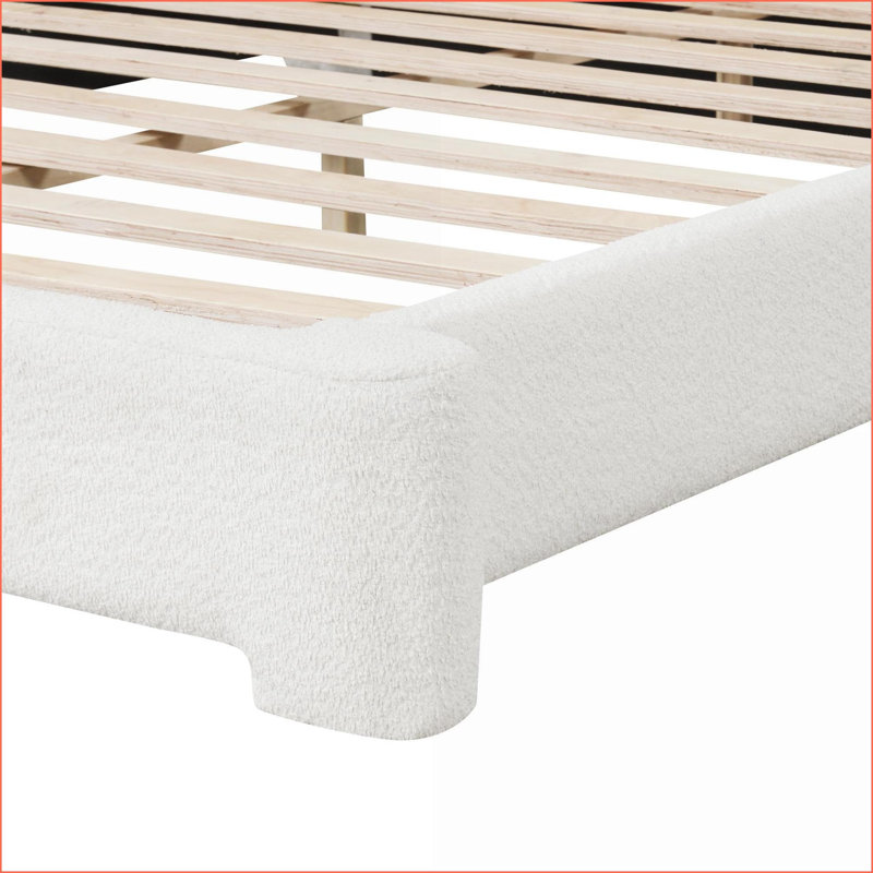 Structure de lit tapissier White Boucle