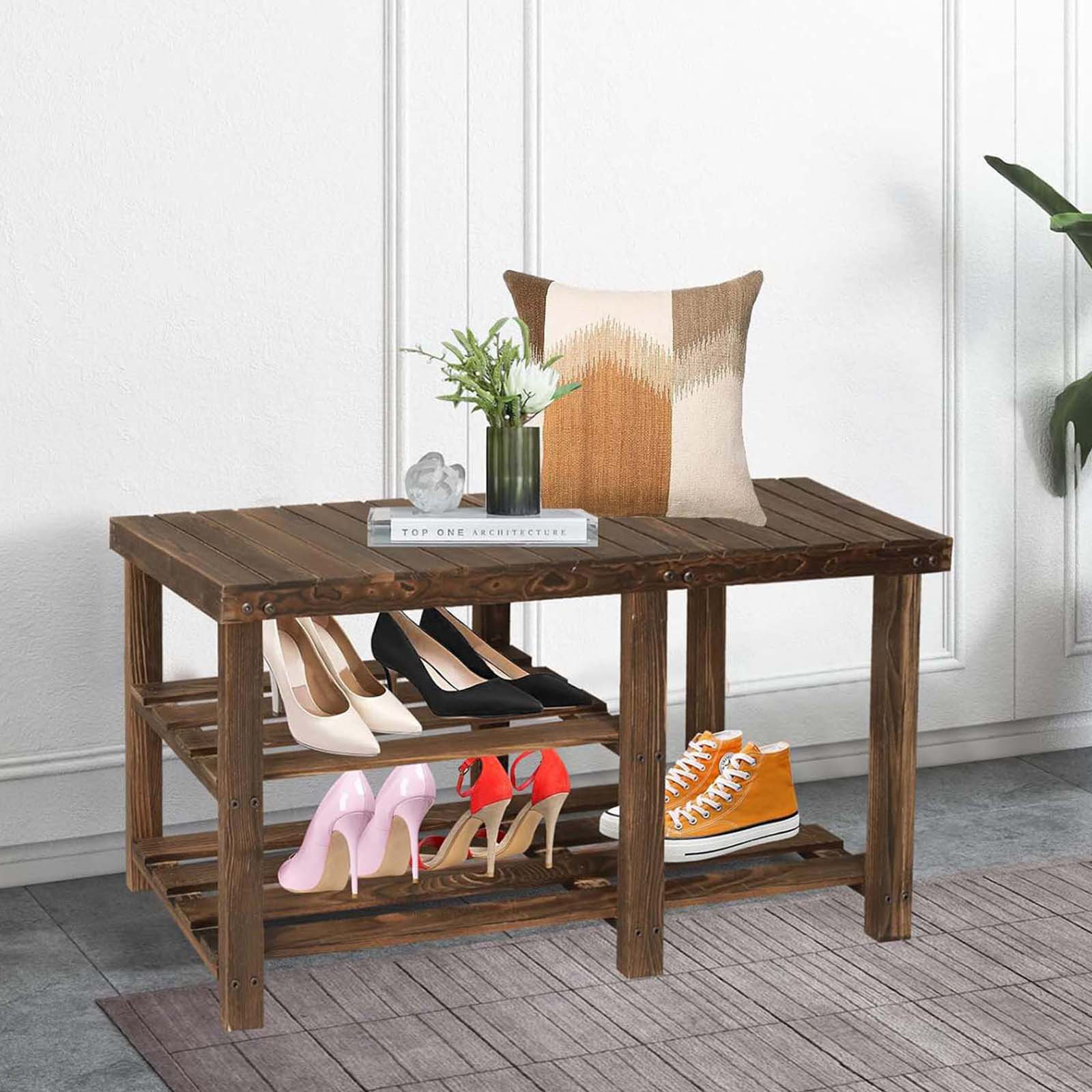 Lark Manor 6 Pair Shoe Storage Bench, 3-Tier Shoes Rack - Wayfair Canada