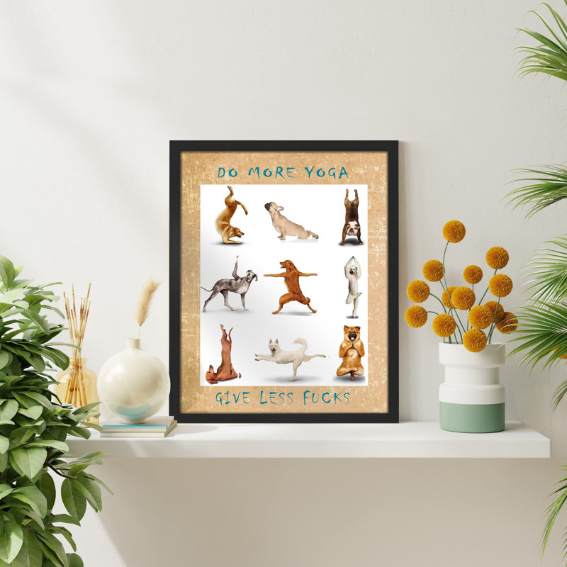 «Do More Yoga Dogs Pose Puppy Doggy» sur papier, Naturel, H 10 po x l 8 po
