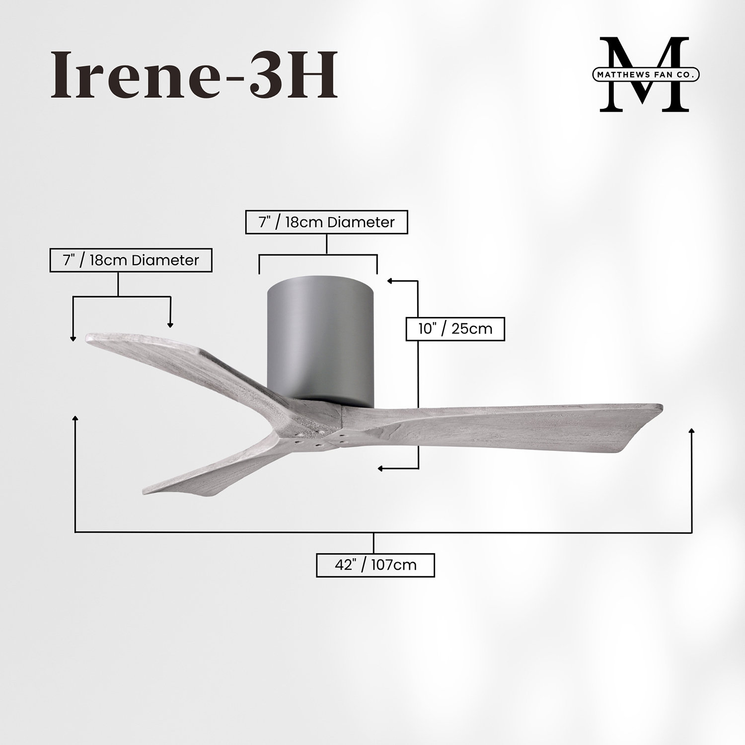 Olivier Ceiling Fan, Brushed Nickel, 42", Barn Wood Tone