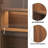 41.3" Tall Arched Accent Storage Cabinet with LED Lights & Glass Sliding Door 
