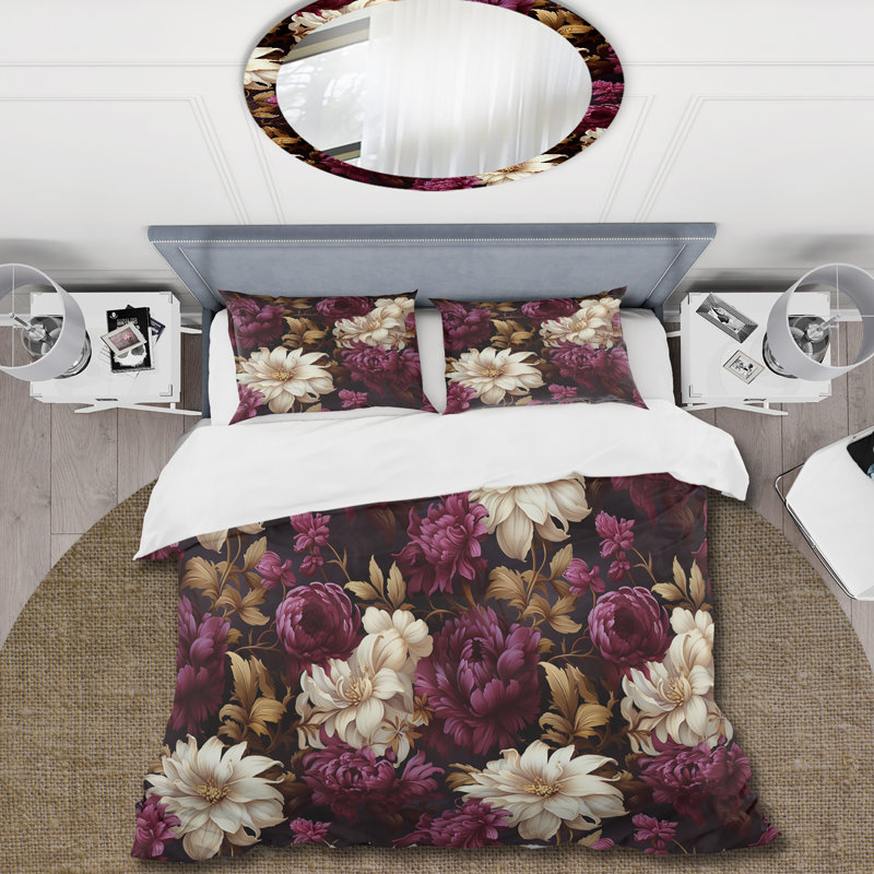 Ensemble de housse de couette Renaissance Revival Victorian, Housse de couette simple + 1 taie décorative stan