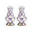 Violet Check Large Salt & Pepper Shakers