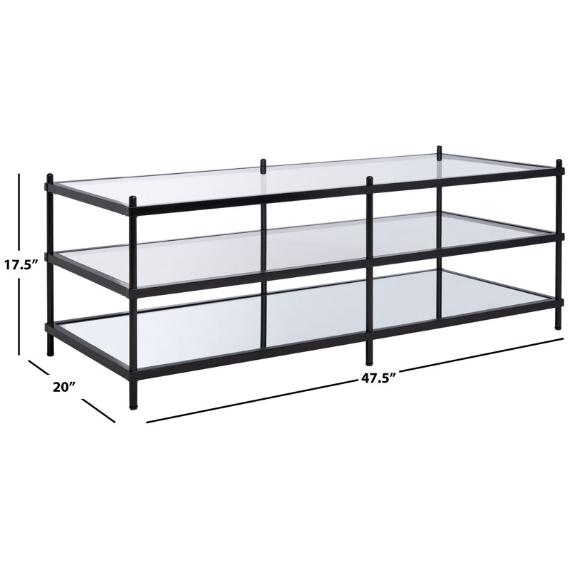 Emmanuelle Glass Top Coffee Table, Black