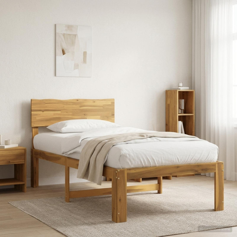 Solid Wood Bed Frame, Small Single (2'6), White